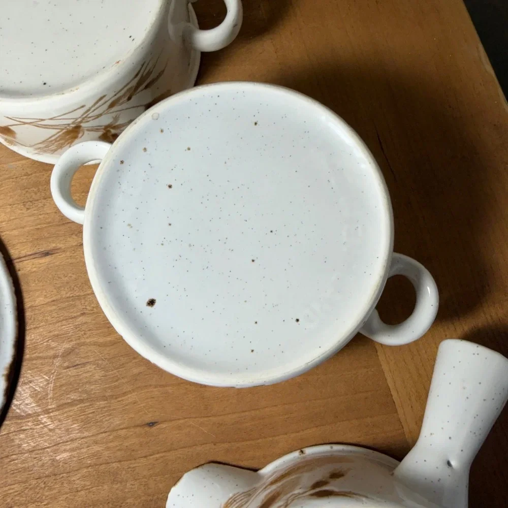 Vintage Midwinter Stonehenge Wild Oats 6 Pc Bowl Serving Set England Wheat